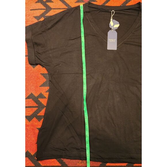 NEW Short-Sleeve Black V-Neck T-Shirt XXL Polyester Blend Stretchy Fabric - Picture 9 of 16